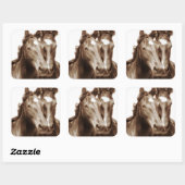Paardenportret III Vierkante Sticker (Vel)