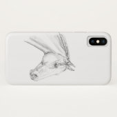 Paardenportret in potlood Case-Mate iPhone case (Achterkant (horizontaal))