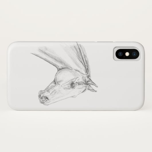 Paardenportret in potlood Case-Mate iPhone case (Achterkant (horizontaal))