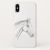 Paardenportret in potlood Case-Mate iPhone case (Achterkant)