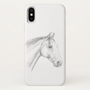 Paardenportret in potlood Case-Mate iPhone case