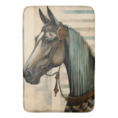 Paardenportret met  hoofdstel badmat (Voorkant Verticaal)
