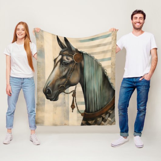 Paardenportret met  hoofdstel fleece deken (In situ)