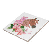 Paardenportret met orchidee bloeit Onderzetters Tegeltje (Zijkant)