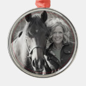 Paardenportret Pet Lover FOTO Vakantie Fun Metalen Ornament (Voorkant)