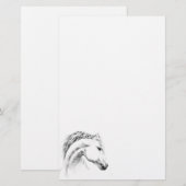 Paardenportret potlood paardenkunst briefpapier (Voorkant / Achterkant)