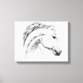 Paardenportret potlood paardenkunst canvas afdruk (Voorkant)