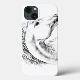 Paardenportret potlood paardenkunst iPhone 13 hoesje