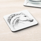 Paardenportret potlood paardenkunst drankjes onderzetter (Linkerzijde)