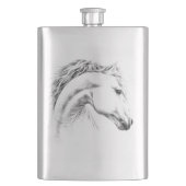 Paardenportret potlood paardenkunst heupfles (Voorkant)