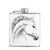 Paardenportret potlood paardenkunst heupfles (Voorkant)