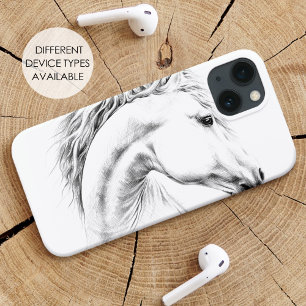 Paardenportret potlood paardenkunst iPhone 13 hoesje