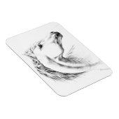 Paardenportret potlood paardenkunst magneet (Rechterzijde)