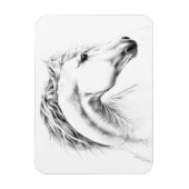 Paardenportret potlood paardenkunst magneet (Verticaal)