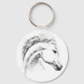 Paardenportret potlood paardenkunst sleutelhanger (Voorkant)