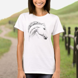 Paardenportret potlood paardenkunst t-shirt