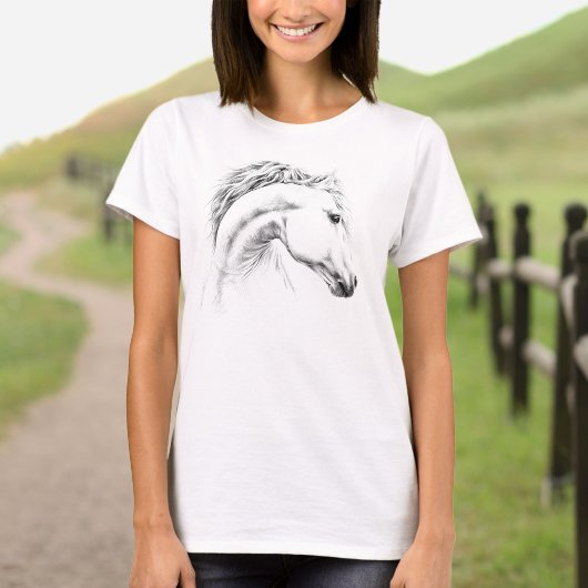 Paardenportret potlood paardenkunst t-shirt