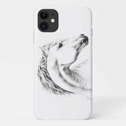 Paardenportret Tekening Equestrian Animal Art Case-Mate iPhone Case (Achterkant)
