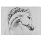 Paardenportret Tekening Ruiterkunst Elegant Snijplank (Voorkant)