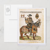 Paardenportret van Charles V in bewapening Briefkaart (Voorkant / Achterkant)