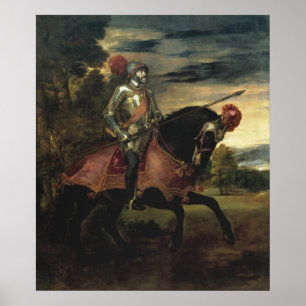 Paardenportret van Charles V Poster