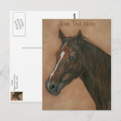 paardenportret van kastanjebruin paard briefkaart (Voorkant / Achterkant)