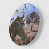 paardenportret van kastanjebruin paard grote klok (Hoek)