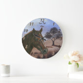 paardenportret van kastanjebruin paard grote klok (Huis)