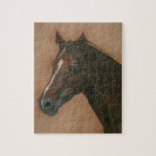 paardenportret van kastanjebruin paard legpuzzel