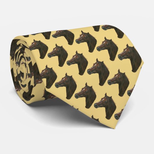 paardenportret van kastanjebruin paard stropdas (Opgerold)