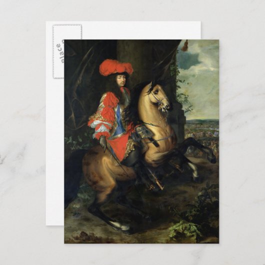 Paardenportret van Louis XIV Briefkaart (Voorkant / Achterkant)