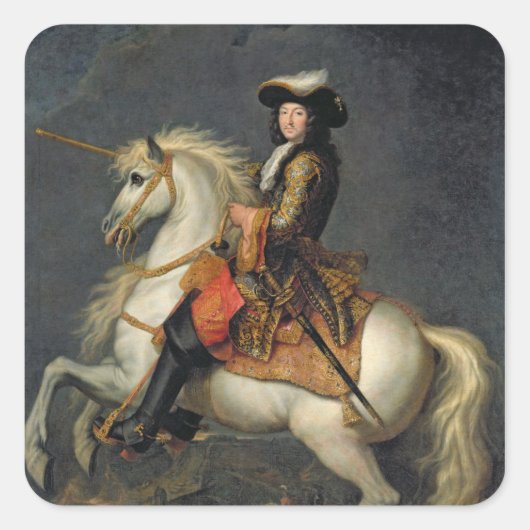 Paardenportret van Louis XIV Vierkante Sticker (Voorkant)