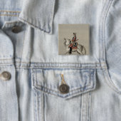 Paardenportret van prins Charles Vierkante Button 5,1 Cm (In situ)
