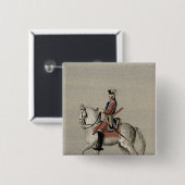 Paardenportret van prins Charles Vierkante Button 5,1 Cm (Voorkant /achterkant)