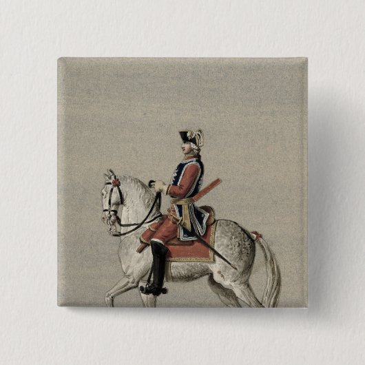 Paardenportret van prins Charles Vierkante Button 5,1 Cm (Voorkant)