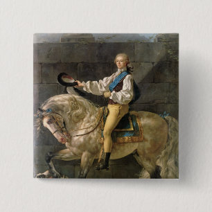 Paardenportret van Stanislas Kostka Vierkante Button 5,1 Cm