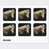 Paardenportret VI Vierkante Sticker (Vel)