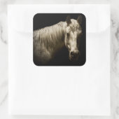 Paardenportret VI Vierkante Sticker (Tas)