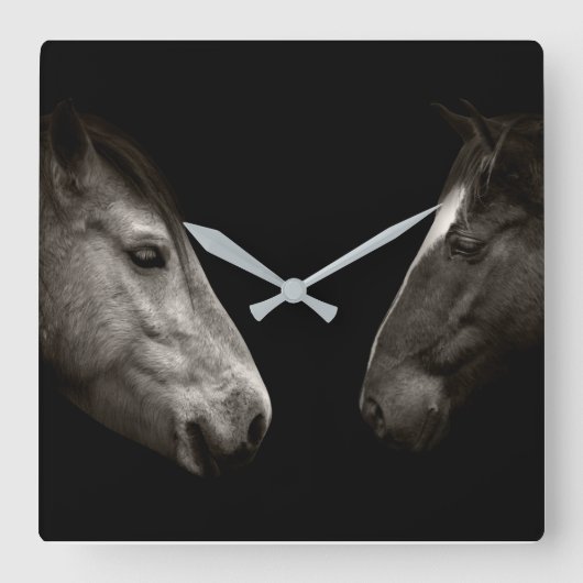 Paardenportret Vierkante Klok (Voorkant)