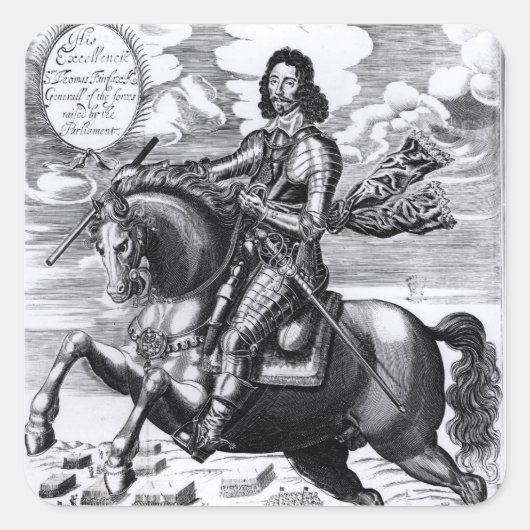 Paardenportret Vierkante Sticker (Voorkant)