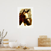 Paardenportretkunstwerk Poster (Keuken)