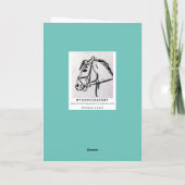 Paardenportrettekening vogelkaart kaart (Achterkant)