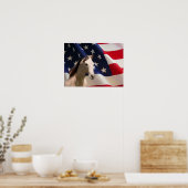 PaardenPoster Amerikaanse vlag Poster (Keuken)