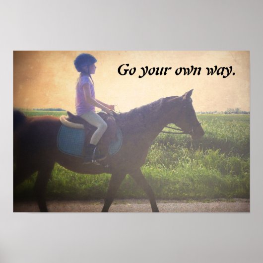 PaardenPoster "Ga je eigen weg" Poster (Voorkant)