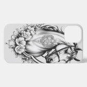 Paardenpotlood kunst iPhone hoesje (Achterkant horizontaal)