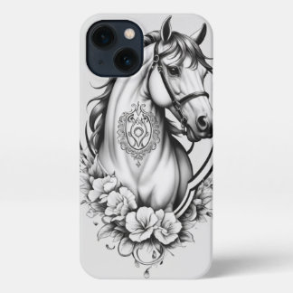 Paardenpotlood kunst iPhone 13 hoesje