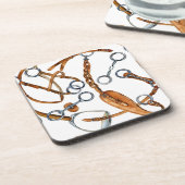 Paardenpringspatroon Bier Onderzetter (Linkerzijde)