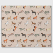 Paardenpringspatroon, jongens, meisjes en Kinderen Cadeaupapier (Vlak)