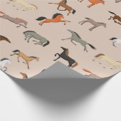 Paardenpringspatroon, jongens, meisjes en Kinderen Cadeaupapier (Hoek)