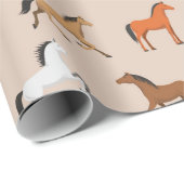 Paardenpringspatroon, jongens, meisjes en Kinderen Cadeaupapier (Rol Hoek)